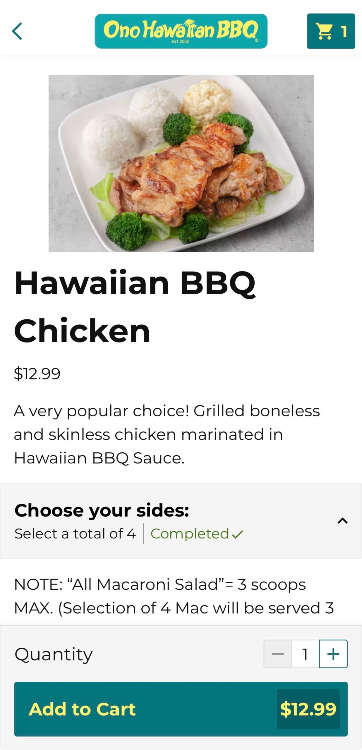 LAFC Fans: Get a $5.99 Ono Hawaiian BBQ Chicken Plate Today
