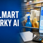 Walmart Sparky AI shopping assistant with grocery cart and budget checklist