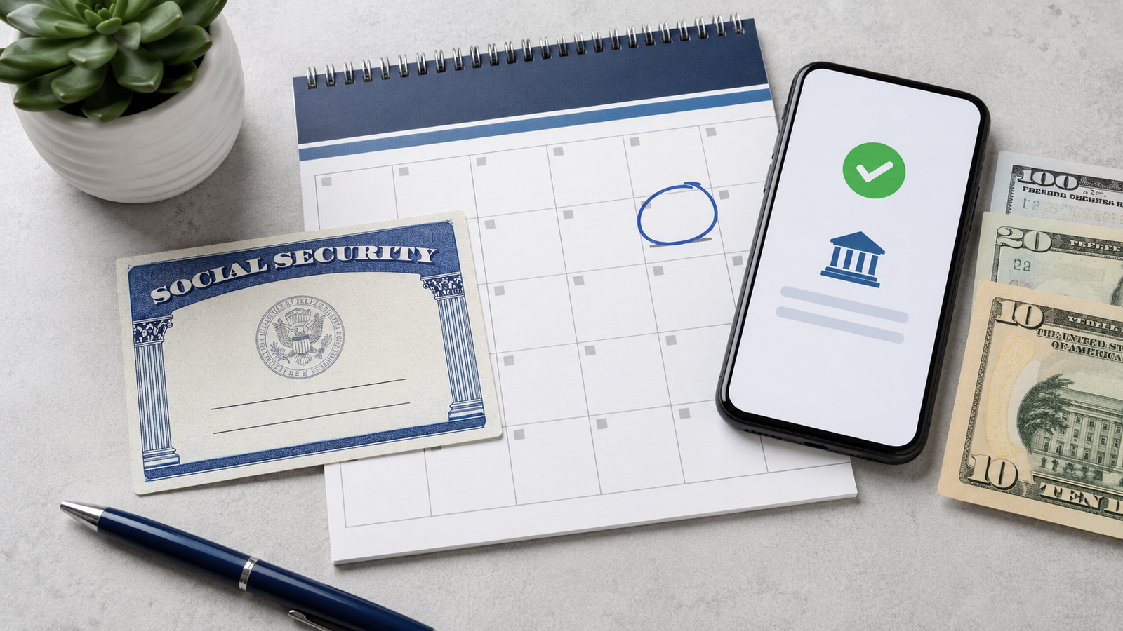 September 2026 Social Security payment schedule with calendar, direct deposit and money