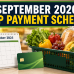 September 2026 SNAP payment schedule with EBT card, calendar, and groceries